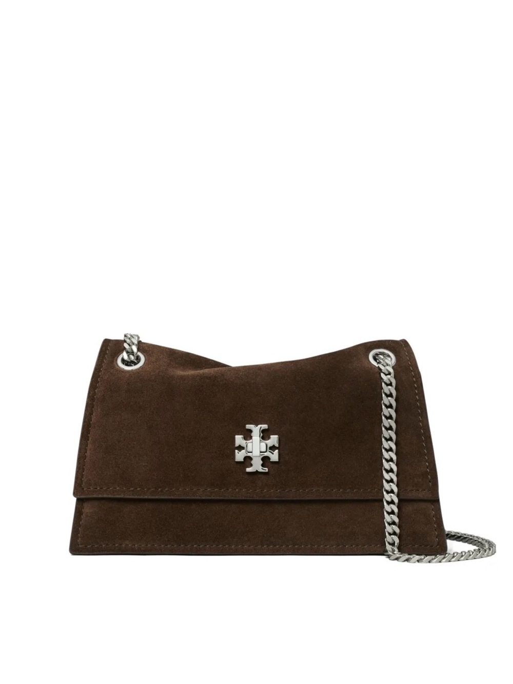 Tory Burch Brown Suede Shoulder Bag with Chain Strap
